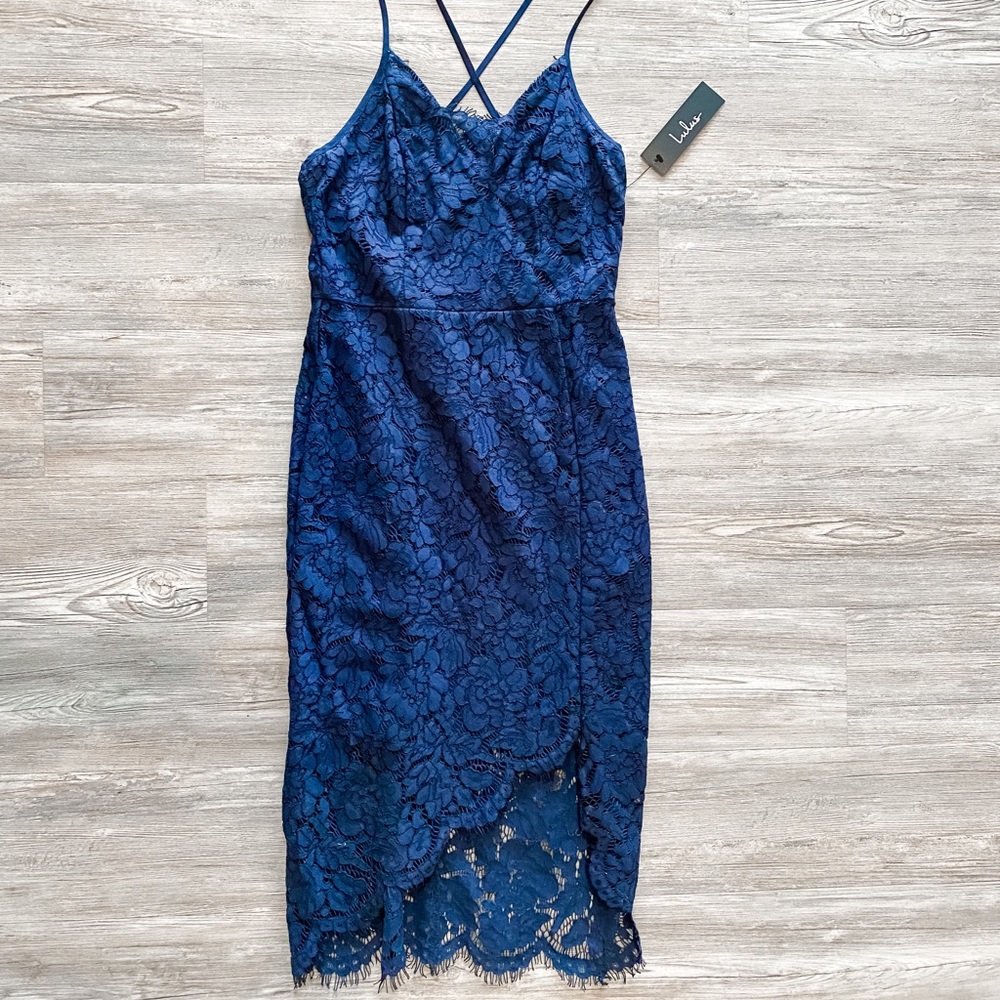 Lulus navy lace dress